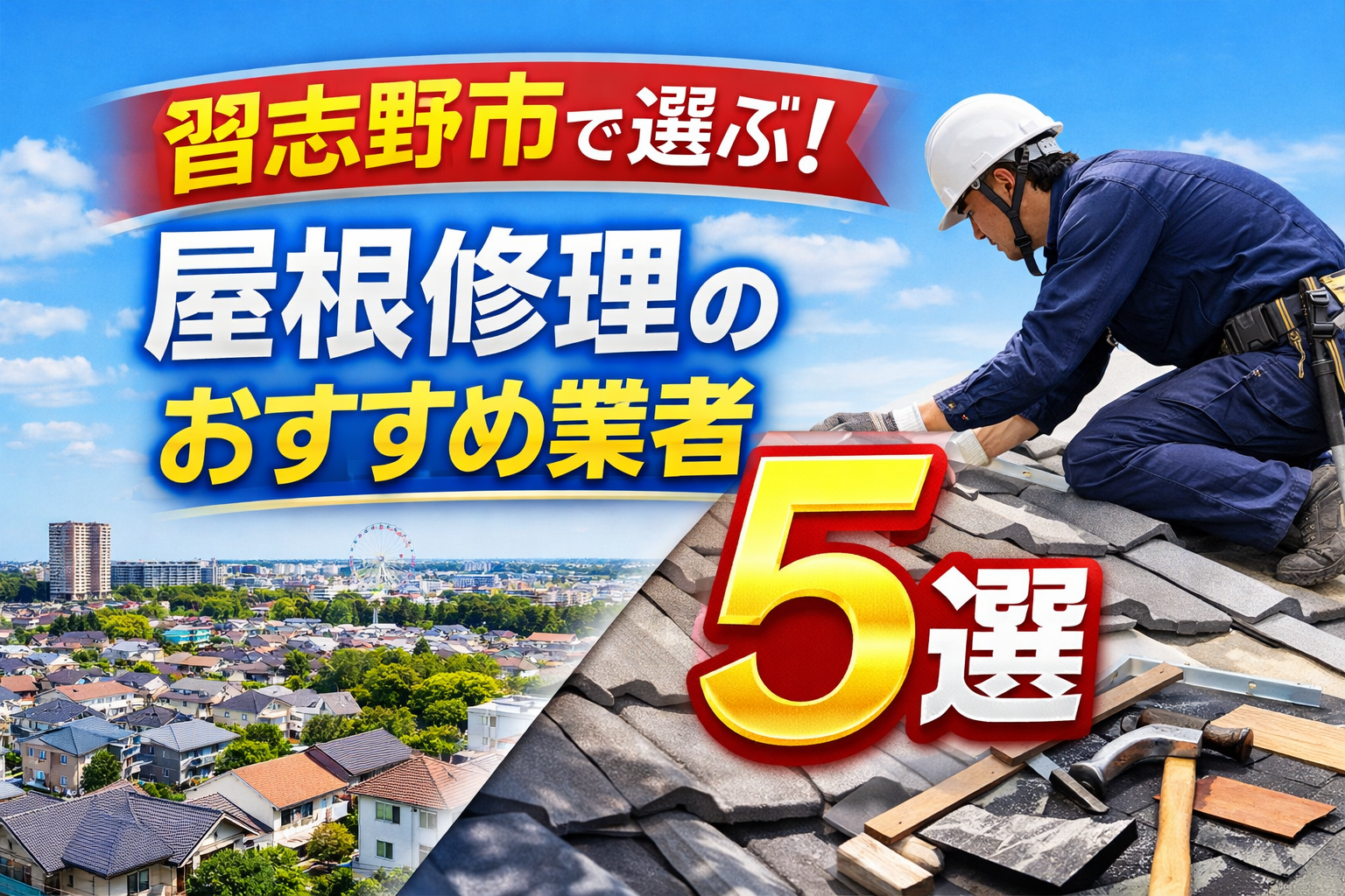 習志野市で選ぶ！屋根修理のおすすめ業者5選