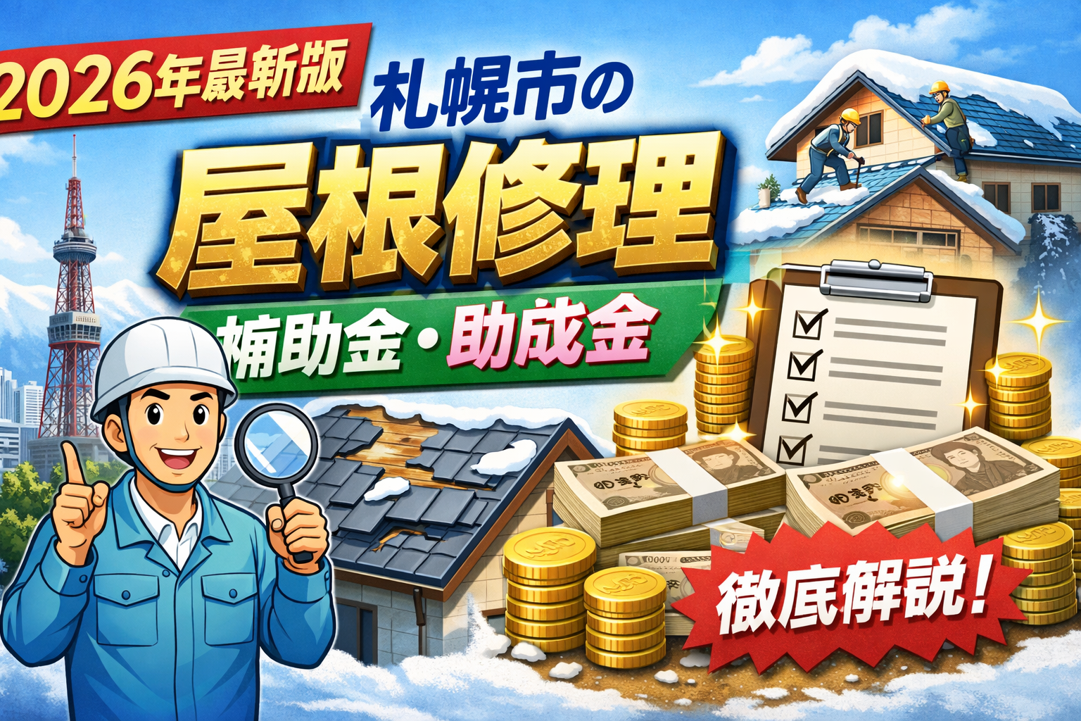 札幌市の屋根修理の補助金、助成金制度を徹底解説