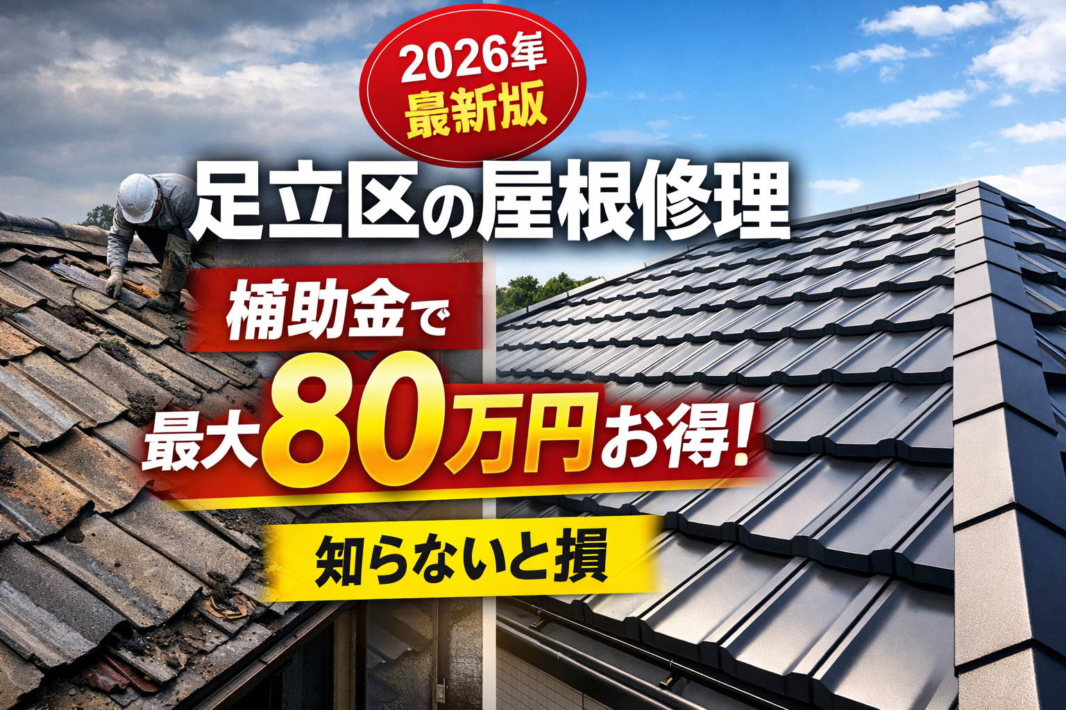 足立区の屋根修理補助金・助成金で安くなる
