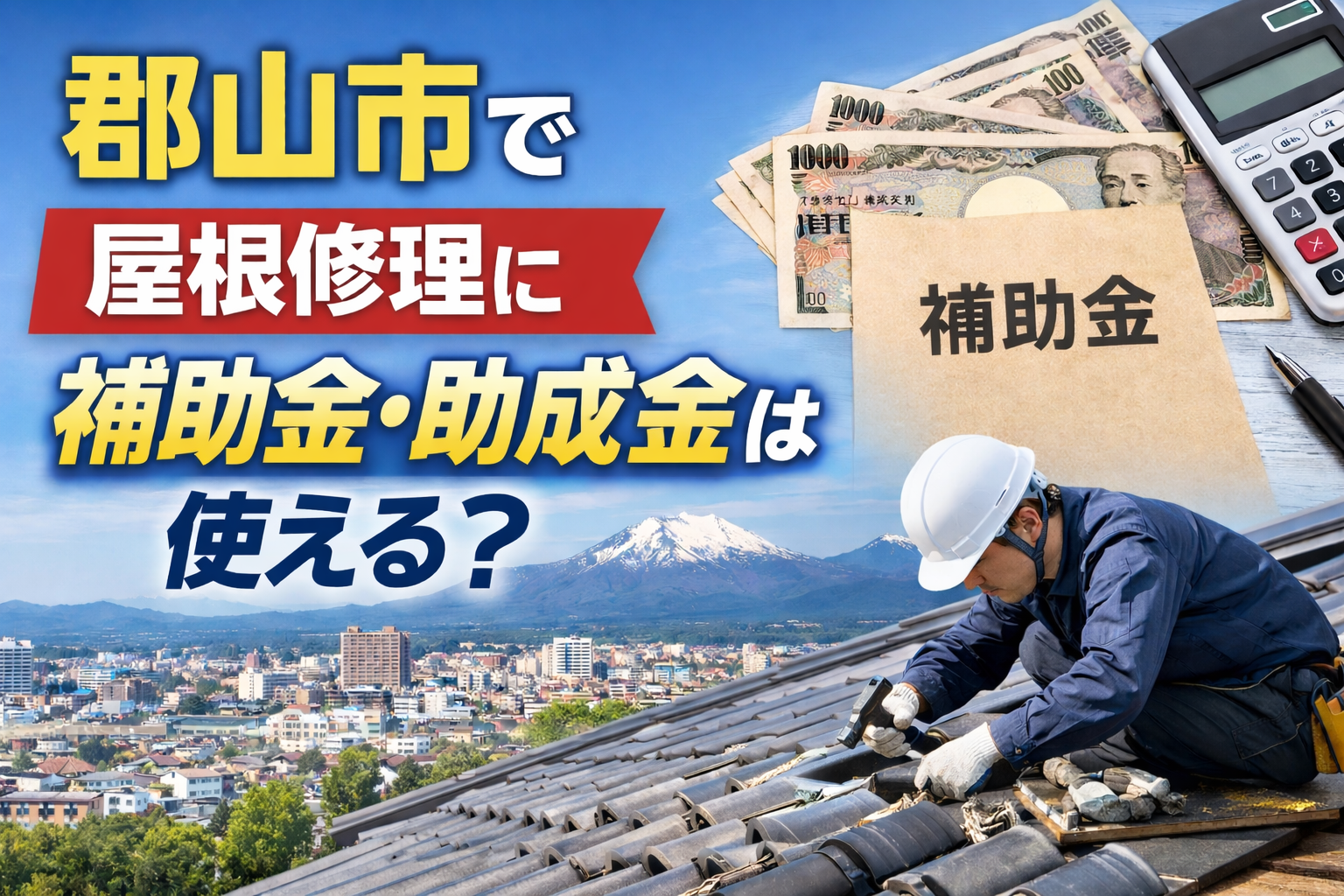 郡山市で屋根修理に補助金・助成金は使える？