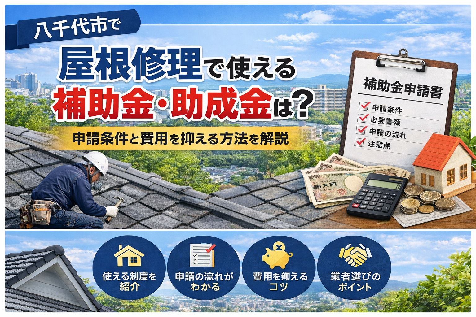 八千代市で屋根修理で使える補助金・助成金まとめ