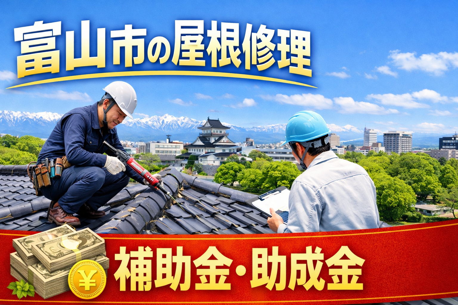 富山市の屋根修理、補助金・助成金まとめ