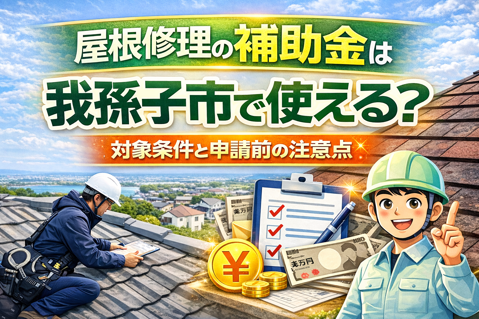 屋根修理の補助金は我孫子市で使える？