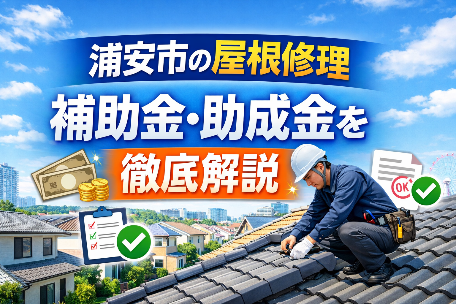 浦安市の屋根修理の補助金・助成金を徹底解説