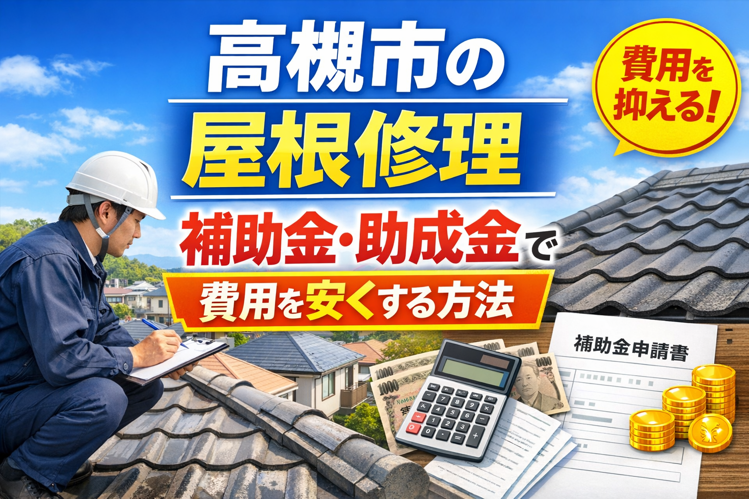 高槻市の屋根修理、補助金助成金で費用を安くする方法